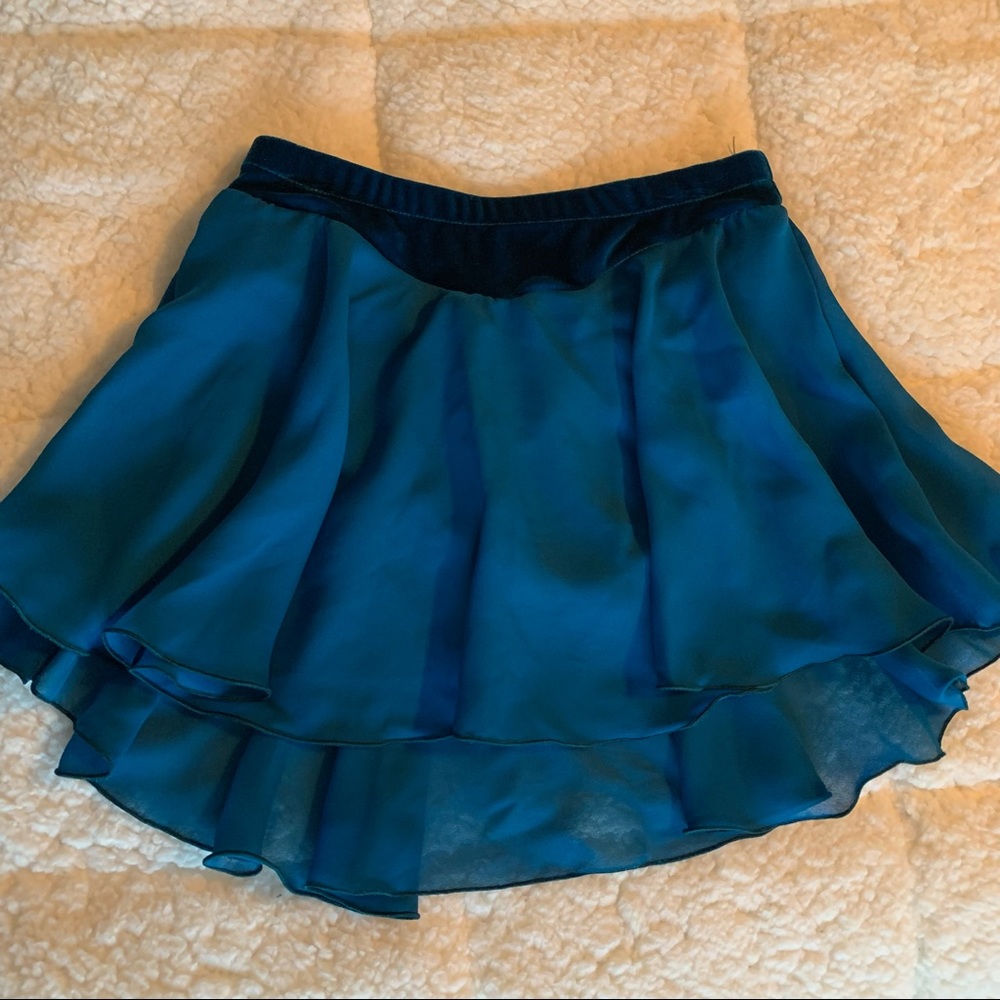 Set of 3 figure skating skirts - black, royal blue & turquoise - Picture 12 of 15